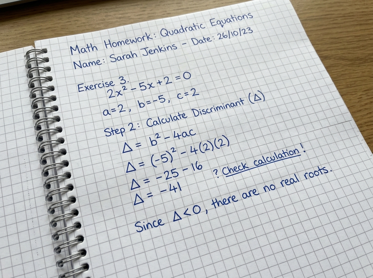 Foto del cuaderno del alumno